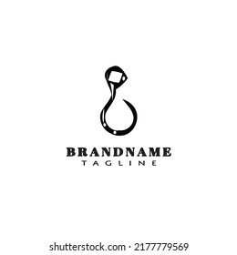 fishing hook logo cartoon design template icon black modern isolated vector illustration