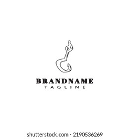 fishing hook logo cartoon design template icon black modern isolated vector illustration
