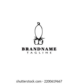 fishing hook logo cartoon design template icon black modern isolated vector illustration