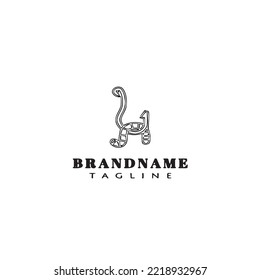 fishing hook logo cartoon design template icon black modern isolated vector illustration