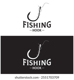 fishing hook logo design, fishing bait, fishing shop, tournament, angler, fishing community