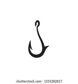 fishing hook logo design concept template. fully editable vector
