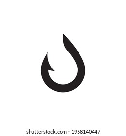 fishing hook logo design concept template