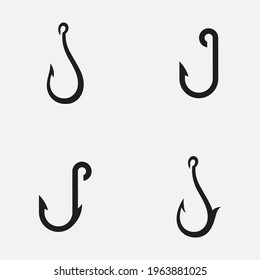 fishing hook logo design concept template. fully editable vector	