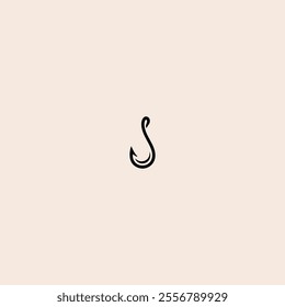 Fishing hook logo design concept template flat vector design.