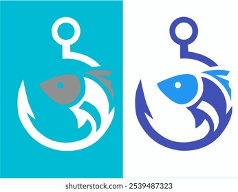 Logotipo del anzuelo de pesca para los propósitos del diseño