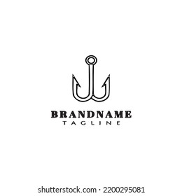 icono de diseño de logotipo de gancho de pesca icono de pantalla de vector aislado negro