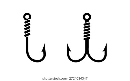 Anzol de pesca ícone logotipo royalty free silhueta vetor gráfico	
