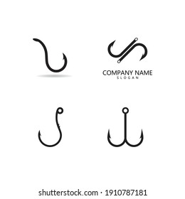  fishing hook logo icon vector template illustration