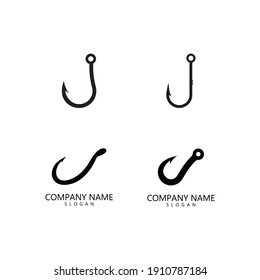  fishing hook logo icon vector template illustration