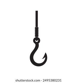 Fishing hook logo illustration element design