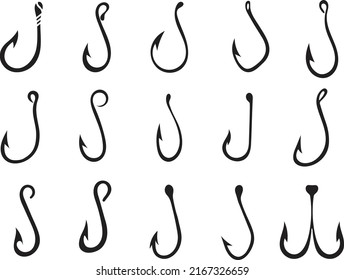 Fishing Hook Logo and Symbol