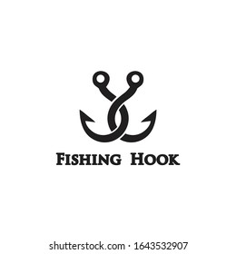 Fishing Hook Logo symbols Vector fishing rod l