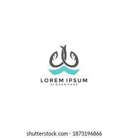 fishing hook for logo template illustration