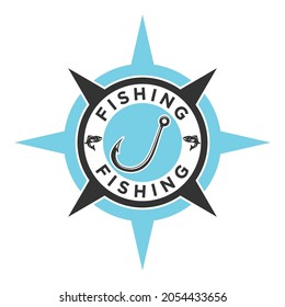 Vorlage für Vektordesign-Logo des Angelhaken-Logos.