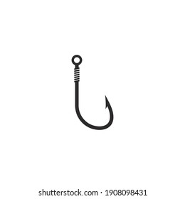 Fishing hook logo vector icon illustration design