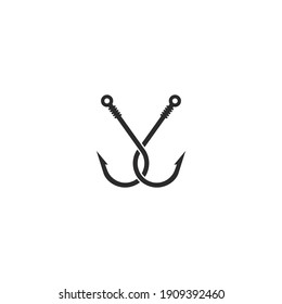 Fishing hook logo vector icon illustration design 