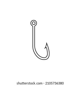 Fishing hook logo vector icon illustration design