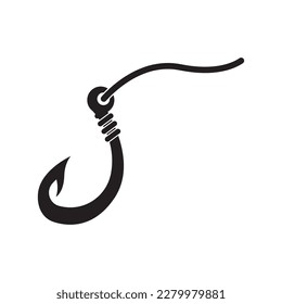 Fishing hook logo vector icon illustration design