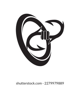 Fishing hook logo vector icon illustration design