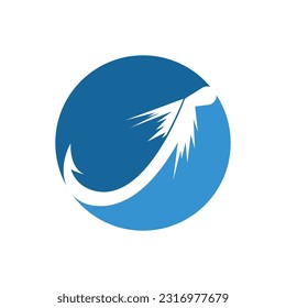 Fishing hook logo vector icon illustration design