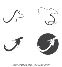 Fishing hook logo vector icon illustration design