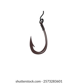 Fishing hook logo vector icon illustration design.Hook vector web icon isolated on white background, simple line illustration.