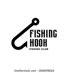 Fishing hook logo Vector sign. Fishing equipment Logo Design Template.