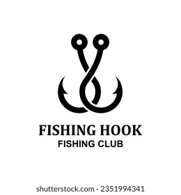 Fishing hook logo Vector sign. Fishing equipment Logo Design Template.