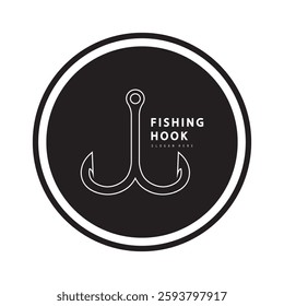 Fishing hook logo Vector sign