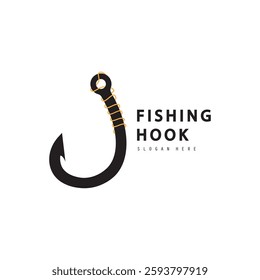 Fishing hook logo Vector sign