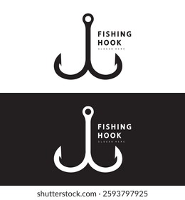 Fishing hook logo Vector sign