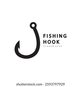 Fishing hook logo Vector sign