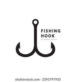 Fishing hook logo Vector sign