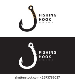 Fishing hook logo Vector sign