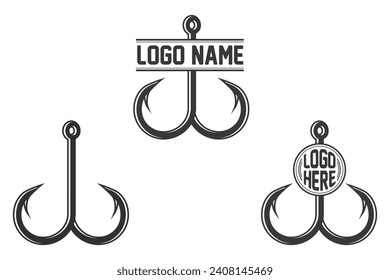 Fishing hook Monogram, Fishing Logo, Fishing Hook Logo, Fishing Hook Vector, Fishhook silhouette