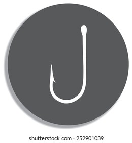 Fishing hook on a grey background