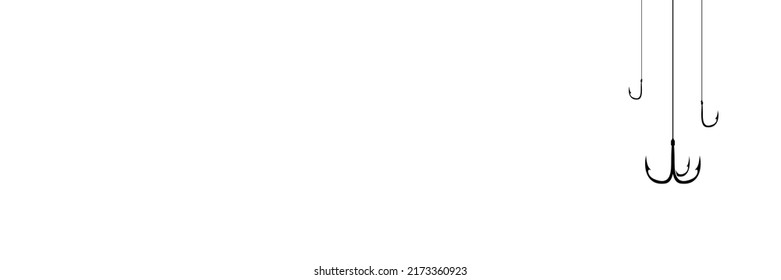 Fishing hook on the white