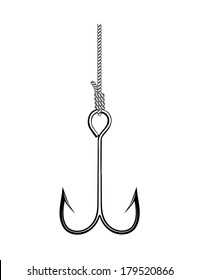 fishing hook on a white background