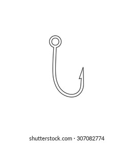 Fishing Hook Outline Black Simple Symbol Stock Illustration 307242113