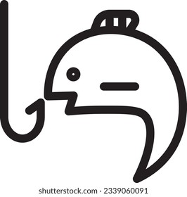 Fishing Hook Rod Outline Icon