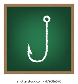 Fishing Hook sign illustration. Flat style black icon on white.