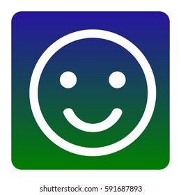 Fishing Hook sign illustration. Vector. White icon at green-blue gradient square with rounded corners on white background. Isolated.