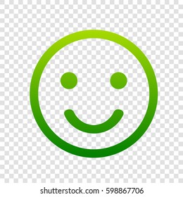 Fishing Hook sign illustration. Vector. Green gradient icon on transparent background.