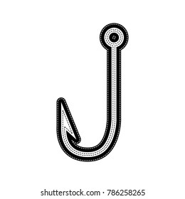 Fishing Hook sign illustration. Vector. Flat style black icon on white.