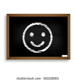 Fishing Hook sign illustration. White chalk icon on black school board 