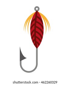 fishing hook silhouette icon vector illustration design
