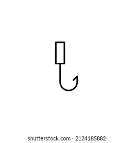 Angelhaken. Einfaches Symbol. Schwarz auf weißem Hintergrund
