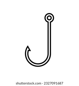 Fishing hook. Simple icon. Black on white background
