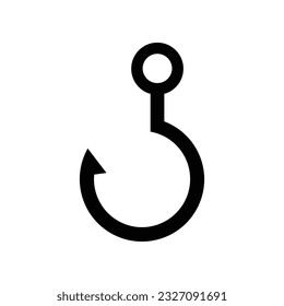 Fishing hook. Simple icon. Black on white background